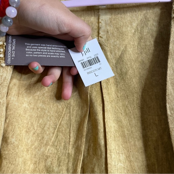 - J Jill Pure Jill Hand-Embroidered Jacket NWT L - Picture 6 of 9